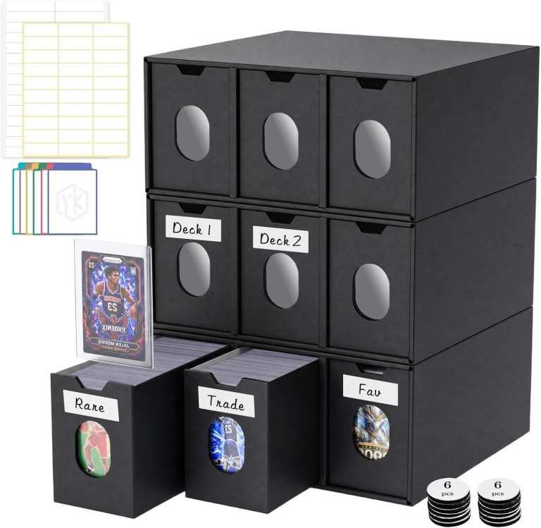 9 Drawer Toploader Card Storage Box Organiser Drawers – TCG, Sports & Trading Card Box