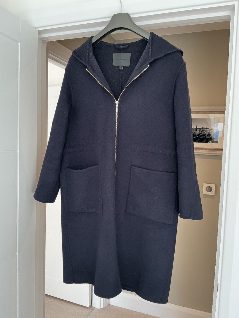 Ladies Navy Winter coat M&S with hood size 14 - good as new £12.00