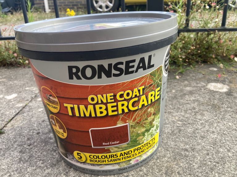 5 Litre Ronseal One Coat Timbercare Red Cedar Fence and Shed Paint