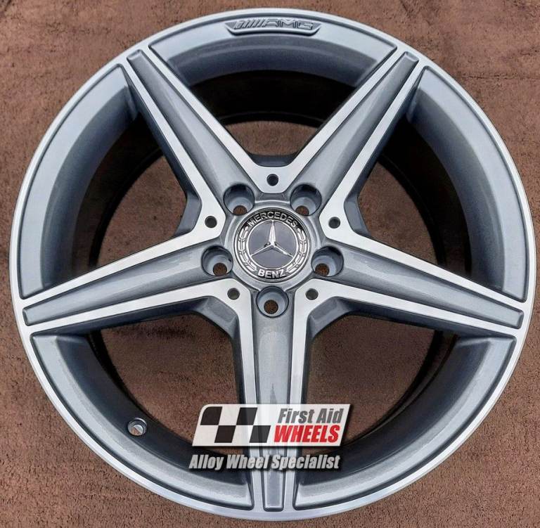 R355DCG Swap MERCEDES C CLASS 4x 18'' GENUINE AMG GREY DIAMOND CUT ALLOY WHEELS