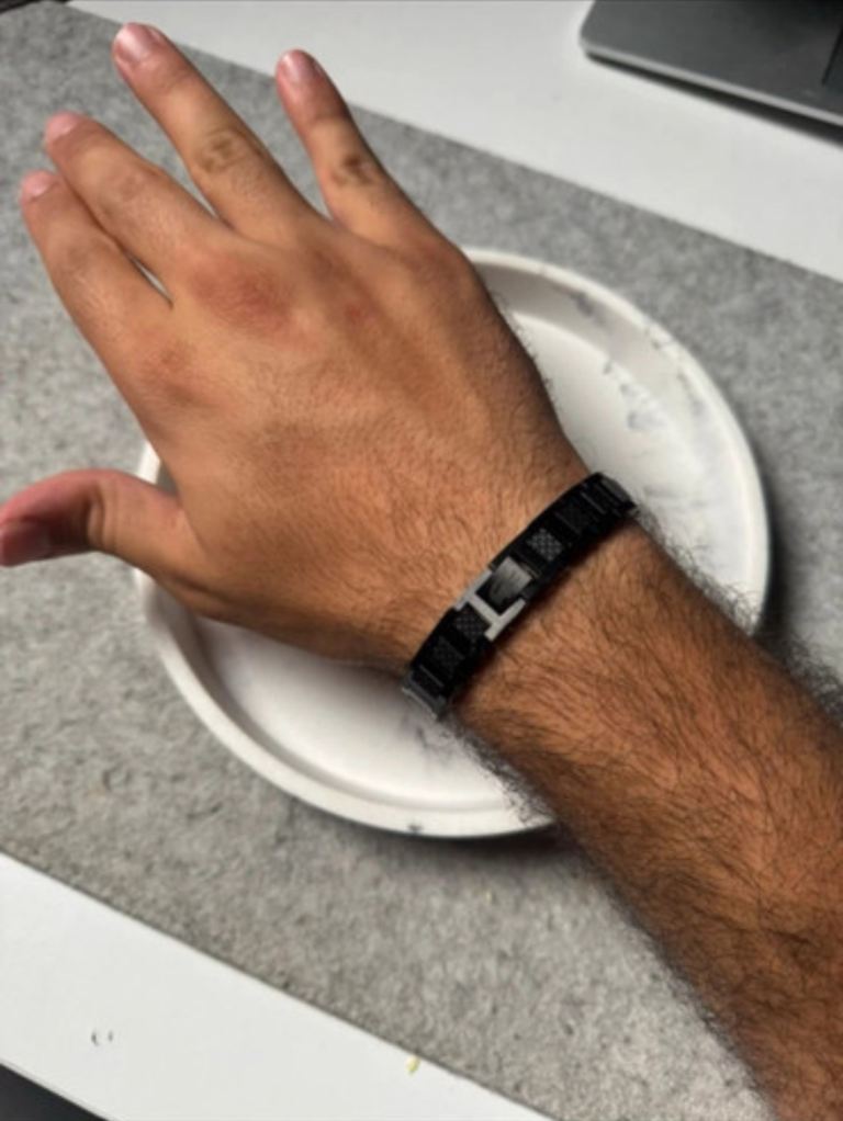 Lacoste Men's Stainless Steel Black Bracelet - Metropole Collection 21cm Adjustable