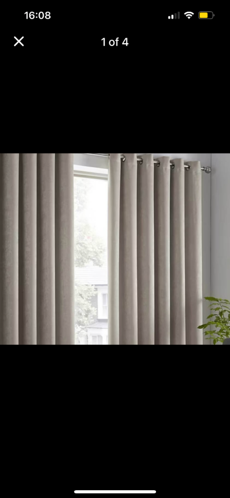 Matalan Fusion Strata Dimout Natural Eyelet Curtains - 46W X 72D (117 x 183cm)