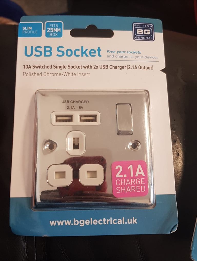 BG Electrical Single USB Switch