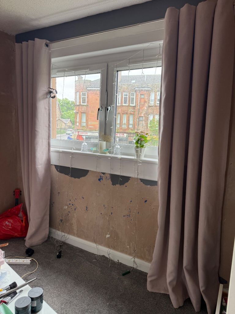Pink eyelet curtains