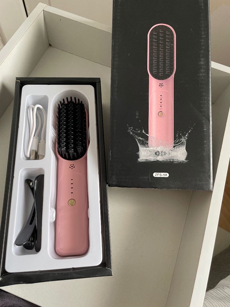 Pink Hair Straightening Brush – New in Box