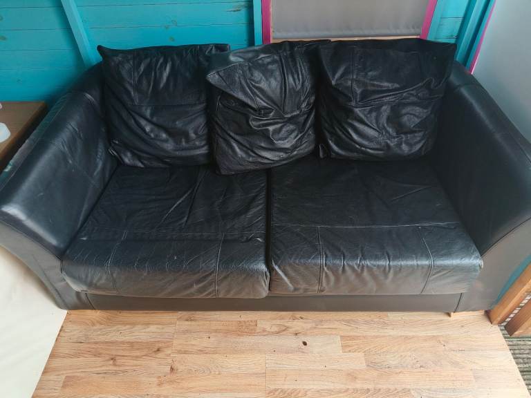 Faux Leather Sofa Bed - Double (Large 2 seater) - Collection Kilwinning 