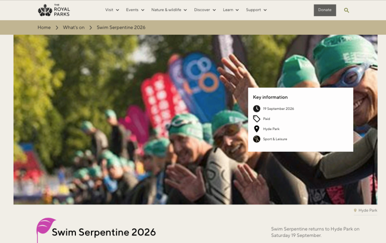 1 place for 1 mile swim at Swim Serpentine 2026