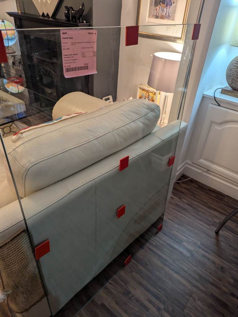 Brand New 15mm Clear Toughened Glass Panel with Polished Edges