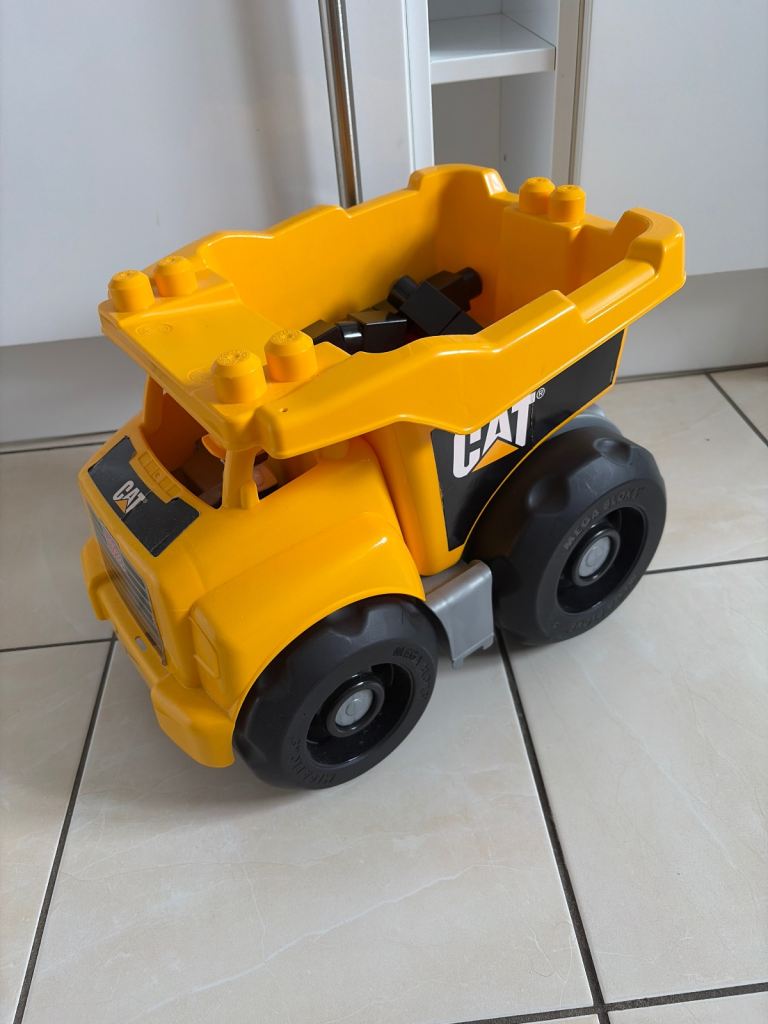 Mega blocks large CAT yellow dump truck 