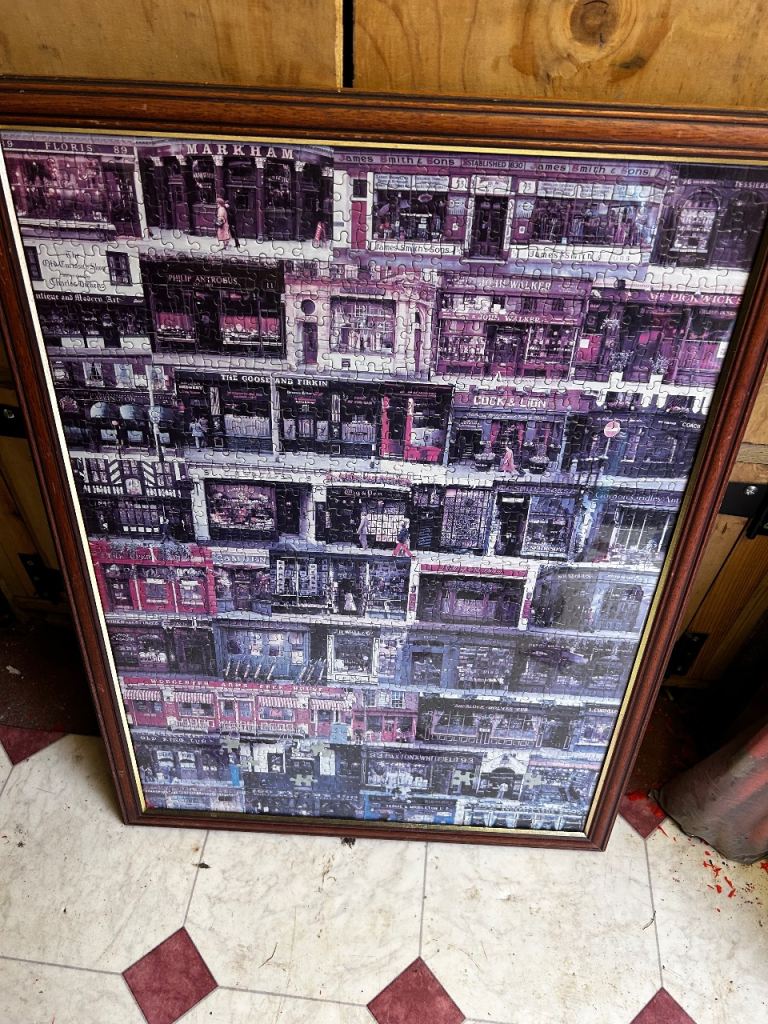 Vintage puzzle in a frame 