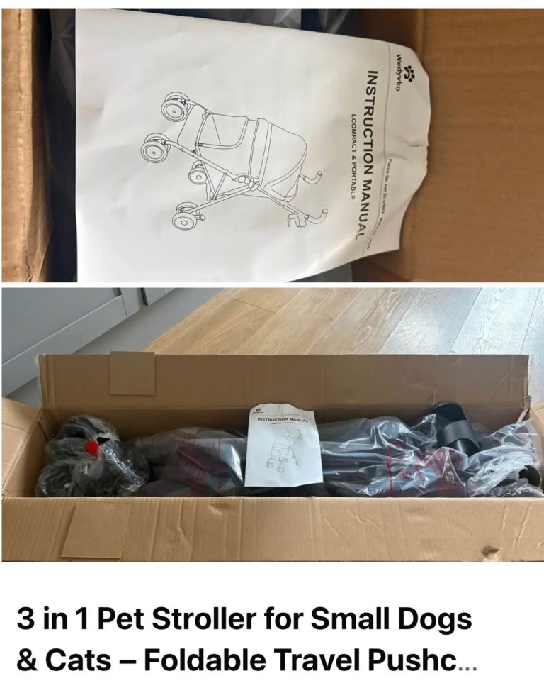 Pet stroller for small dogs up to 15kg