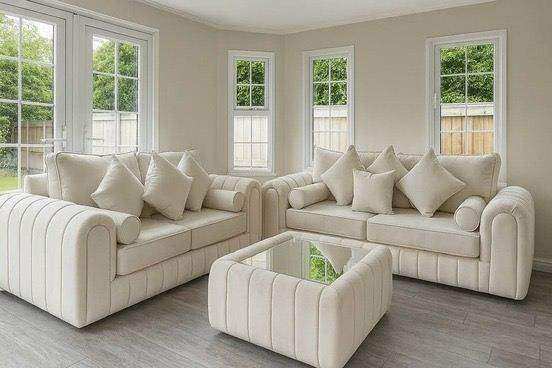 ✨Brand New Cream Color 3+2 Seater & L-Shaped Corner Luxury Lily Sofa For Sale | Inbox Us🚚