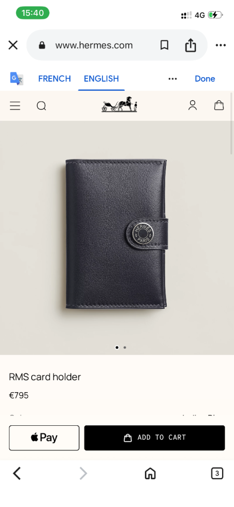 Unwanted gift - RMS card holder Hermes 