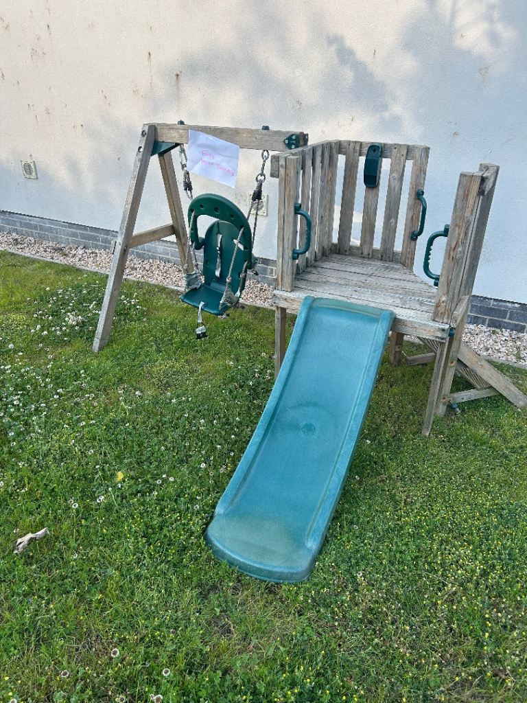 Free kids chute and swing set . 