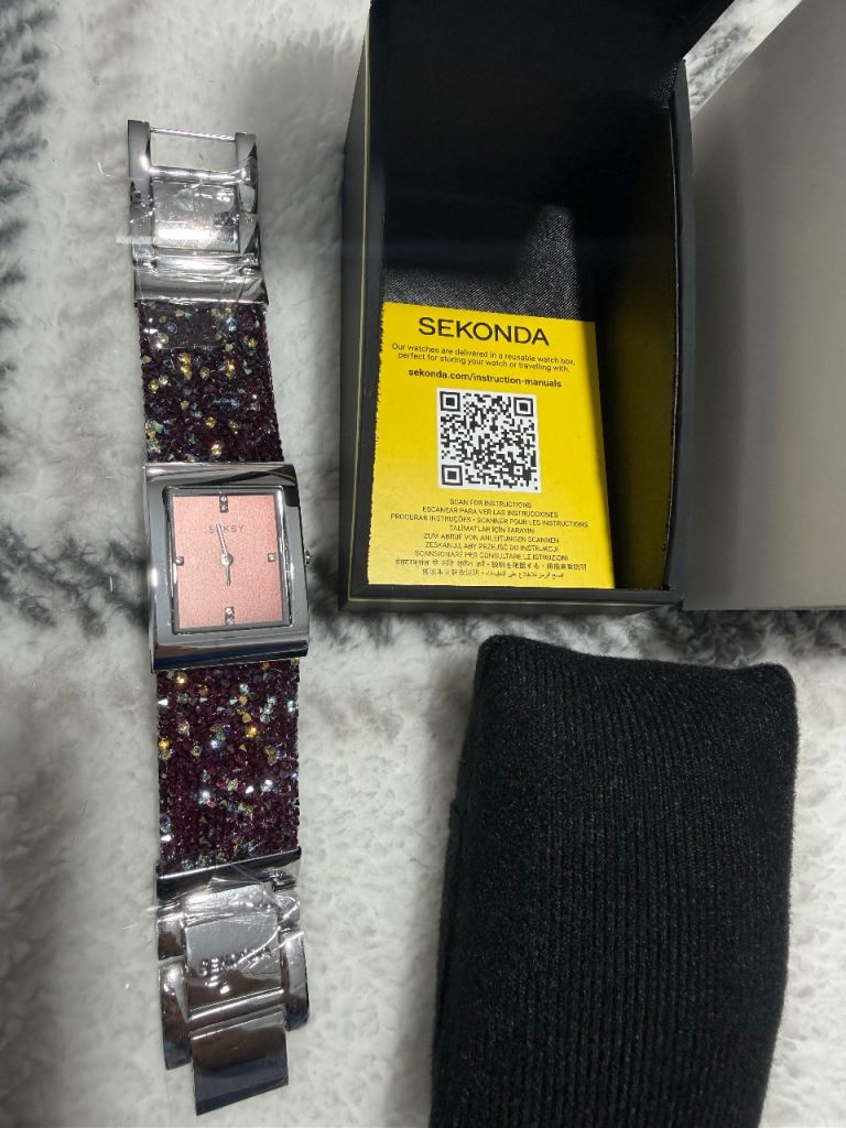 Seksy Rocks Ladies Purple Strap Silver-Tone 26mm Dress Watch 2857