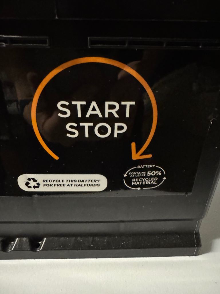 12V AGM019 Stop/Start Car Battery - Halfords