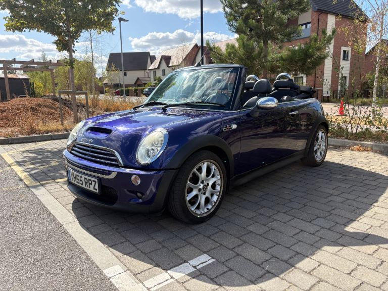 2005 Mini Cooper S Convertible R52 80,000 miles MOT Black Eye Purple