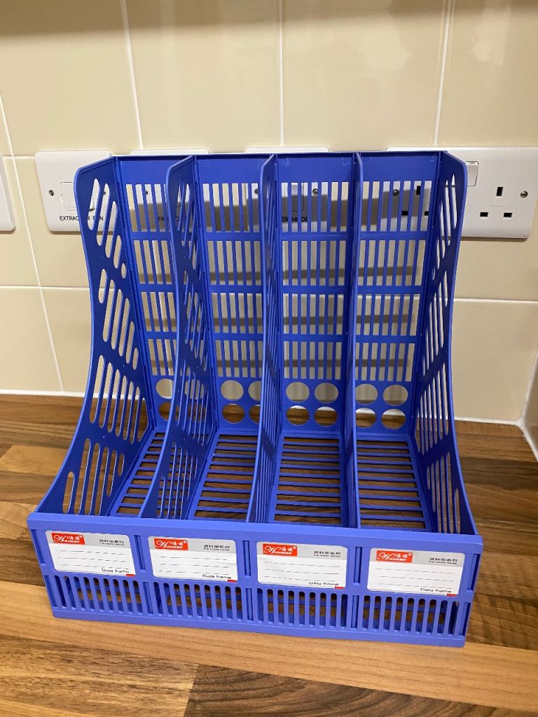 New Blue Plastic Magazine File Holder .
