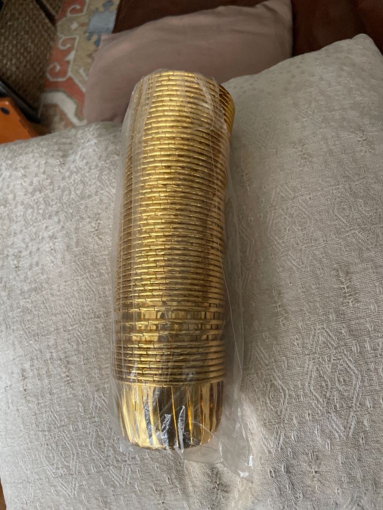 50 gold cake baking cups wedding snacks canapés 