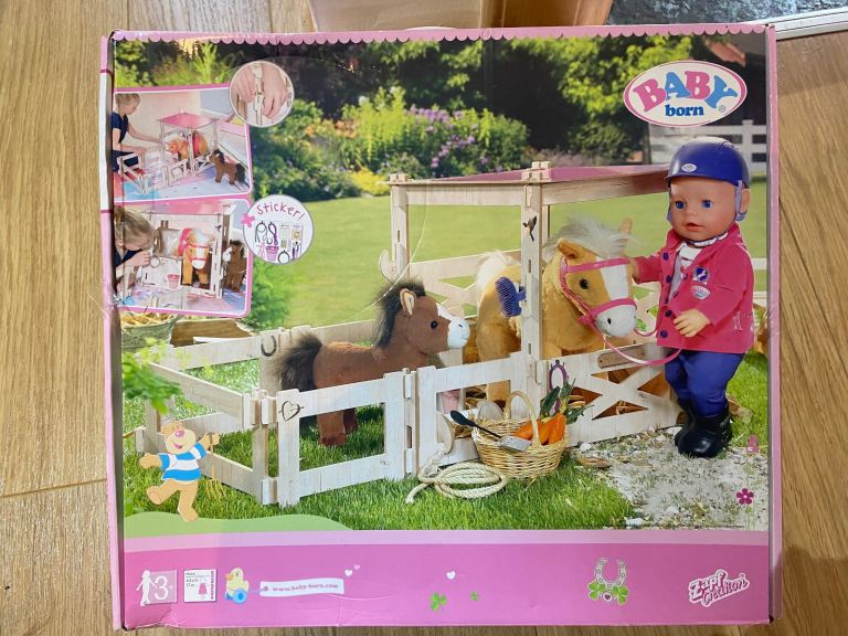 Baby born horse stable ( new )  and horses