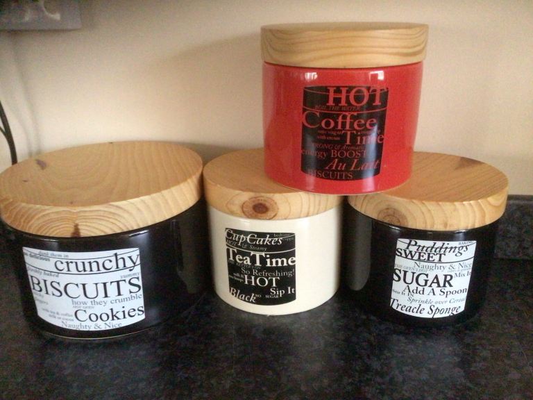 The Old Pottery Company Ceramic Kitchen Storage Jars. 