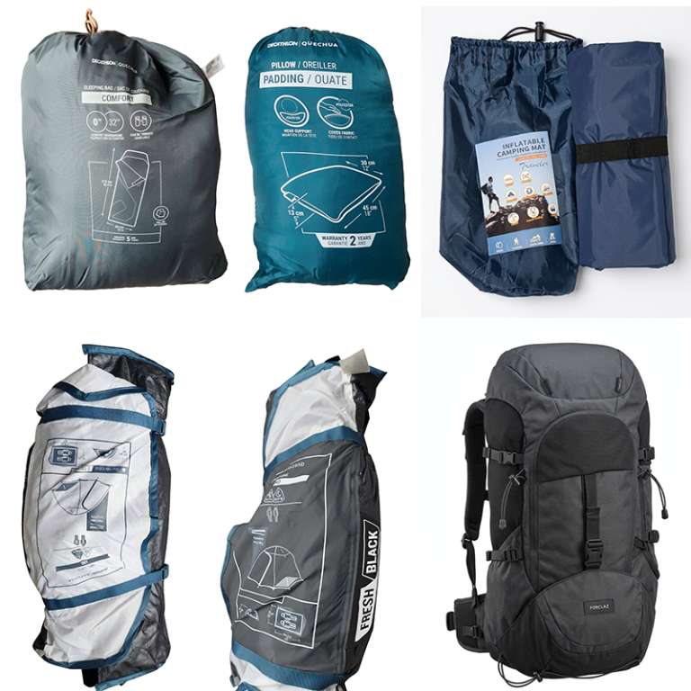 Decathlon 5Pce Camping Set – 2P Tent, 0°C Sleeping Bag, Inflatable Mat, Backpack
