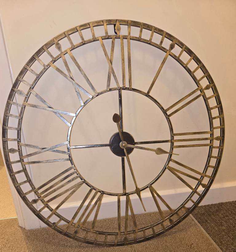 Wall clock with roman numerals and battery included