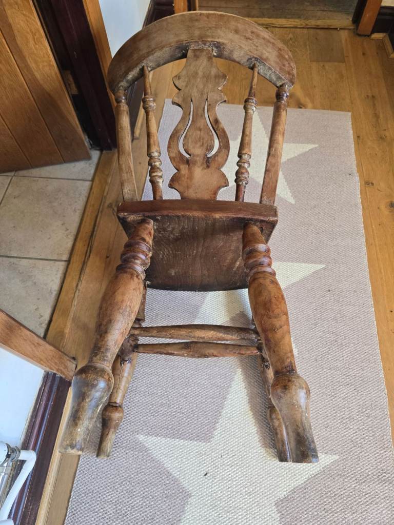 Antique Rustic Farmhouse Solid Oak Kitchen Dining Hall Chair | in ...