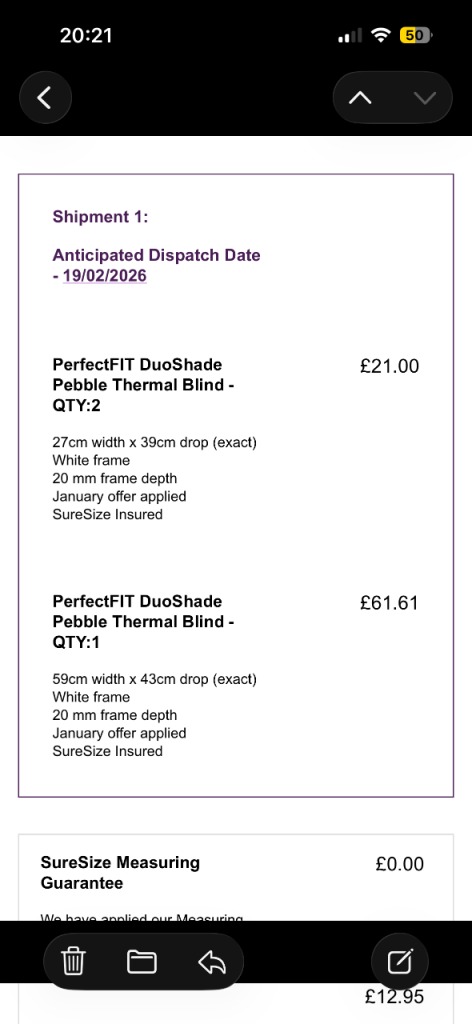 Brand new perfect fit blinds blinds2go