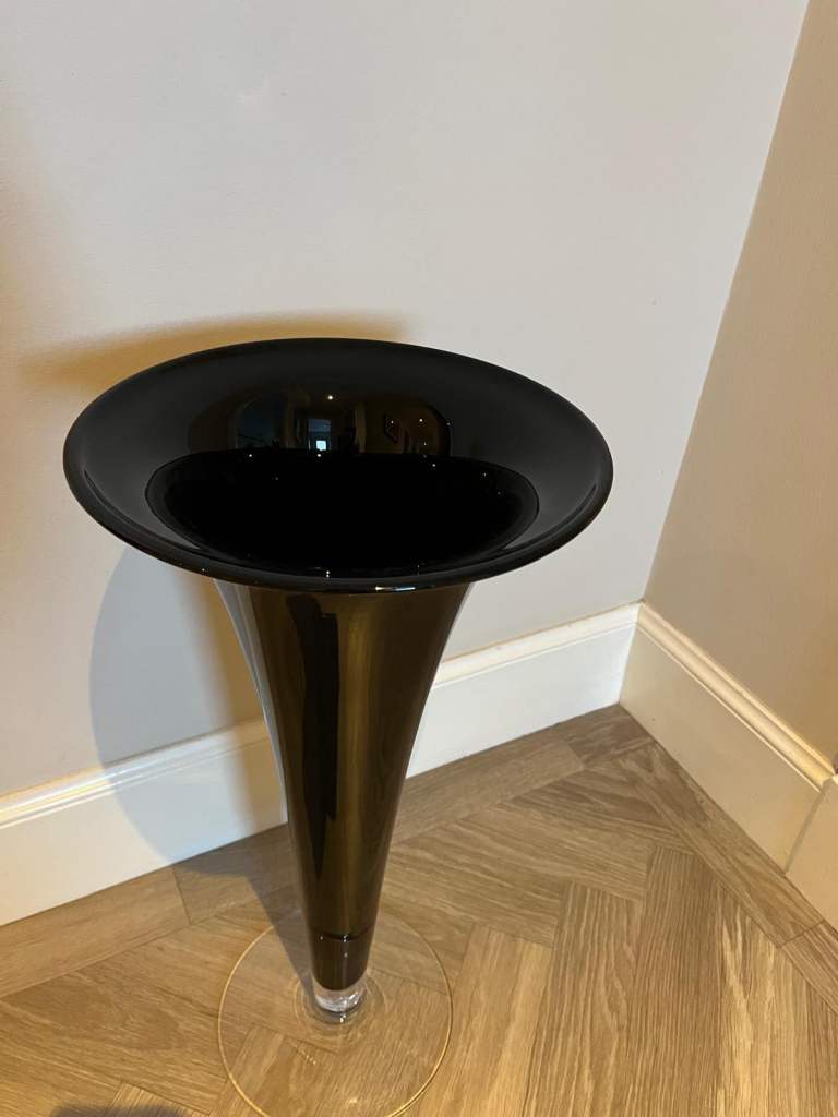 Large Black glass vase