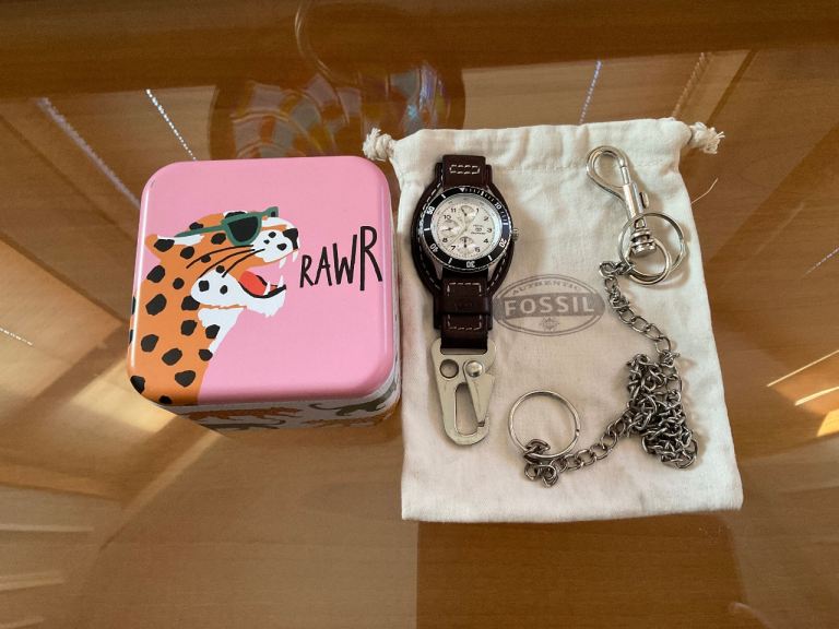 Rare Fossil Defender pocket watch. Never been used.