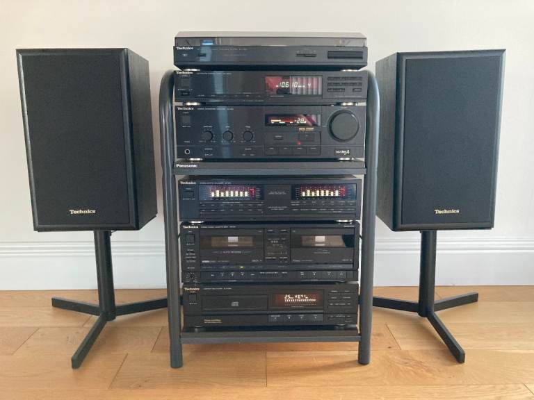 Technics Retro Stereo Stack - Turntable, Tuner, Amp, Graphic Equaliser, Double Tape, CD & Speakers