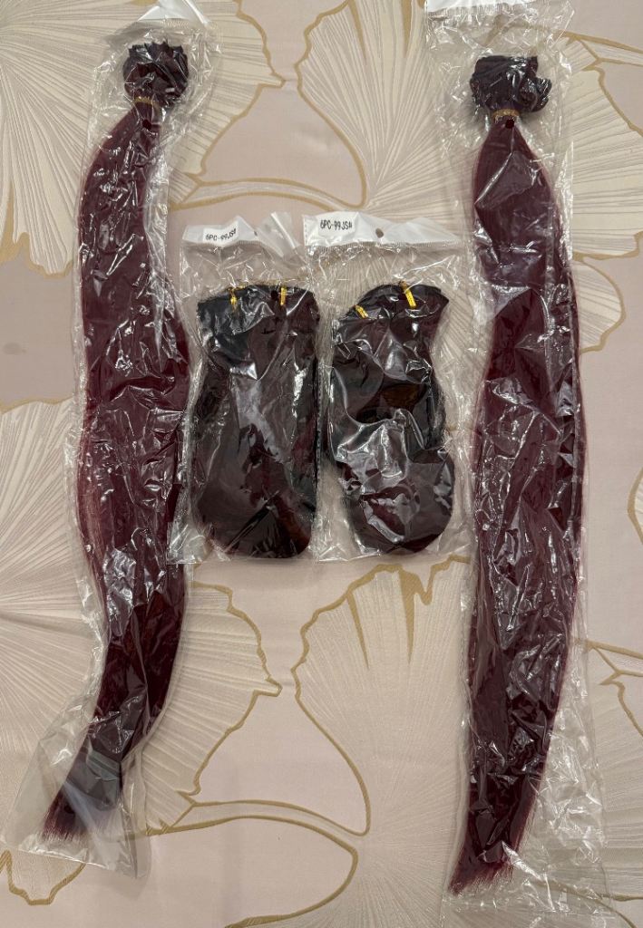 Burgundy Clip-In Synthetic Hair Extensions 