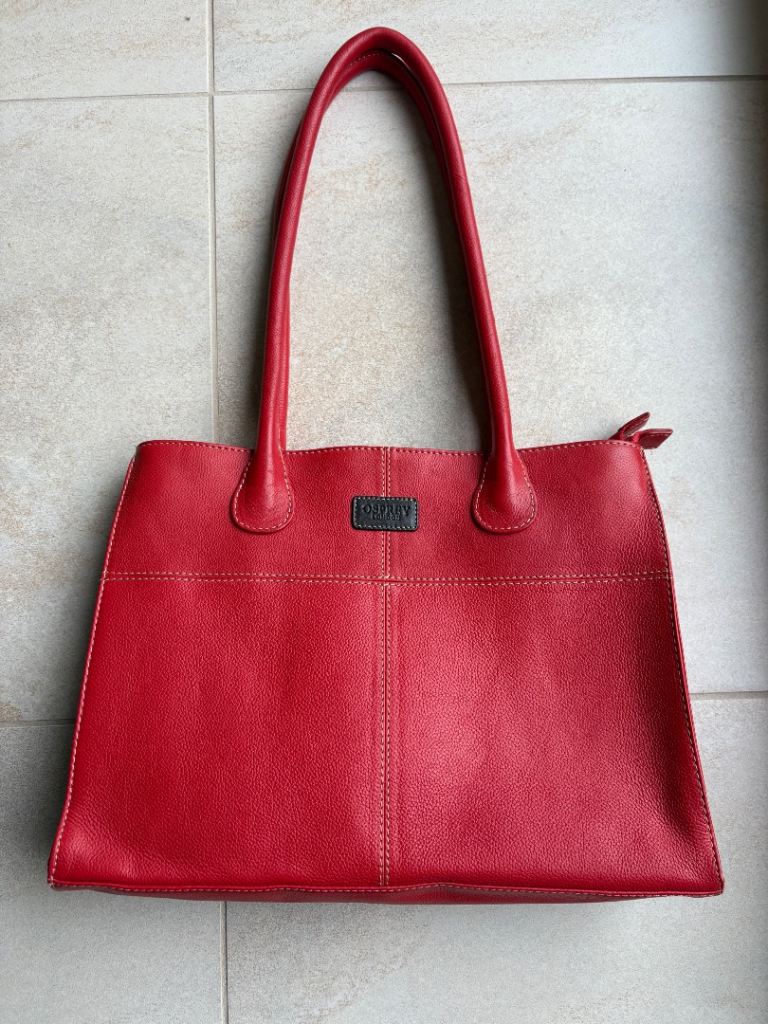 Osprey red leather handbag, unwanted gift, as new