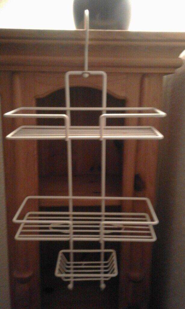 Hanging bathroom shelf, basket, tidy