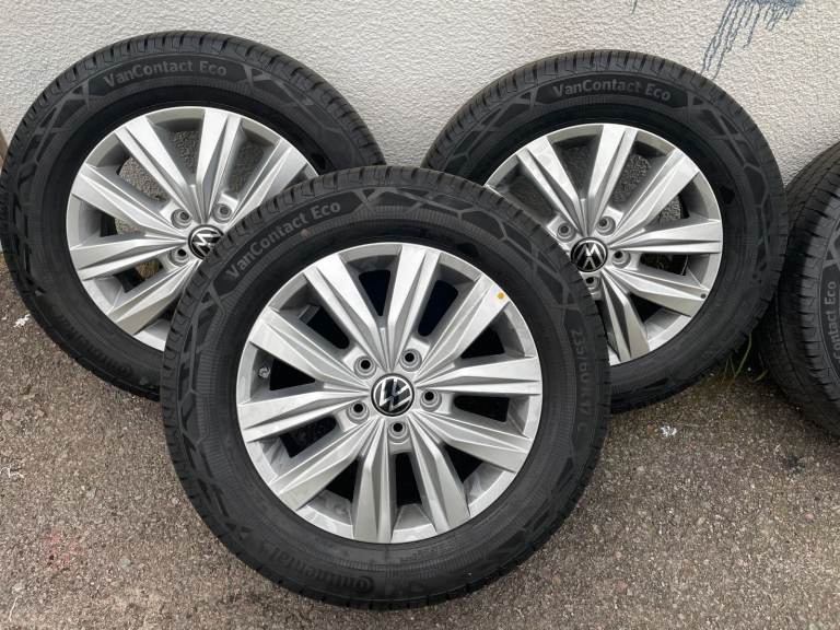 NEW VW 17 INCH LISMORE ALLLOY WHEELS WITH CONTINENTAL TYRES (SET OF 4)