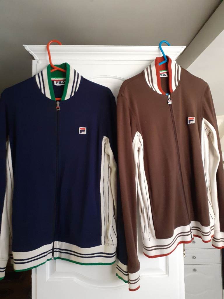 Fila Tracksuit Tops - Navy and Brown, Good Condition