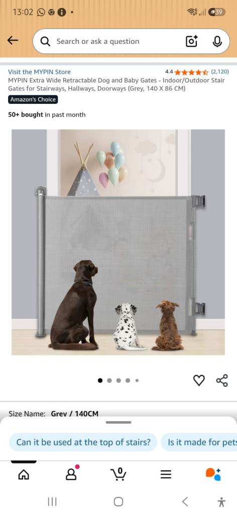 MYPIN Extra Wide Fully Retractable Dog and Baby Gates - Indoor/Outdoor 