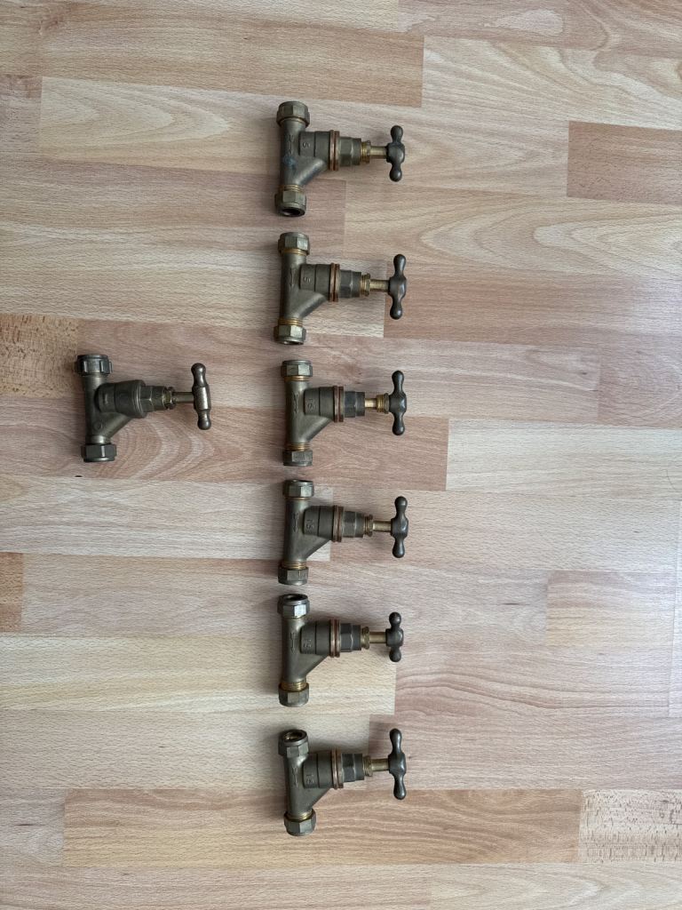 image for Brass Stopcock compression shut off valve 