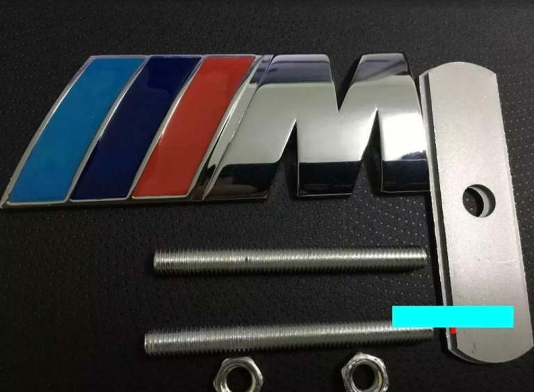 Bmw m sport SILVER grill badge metal