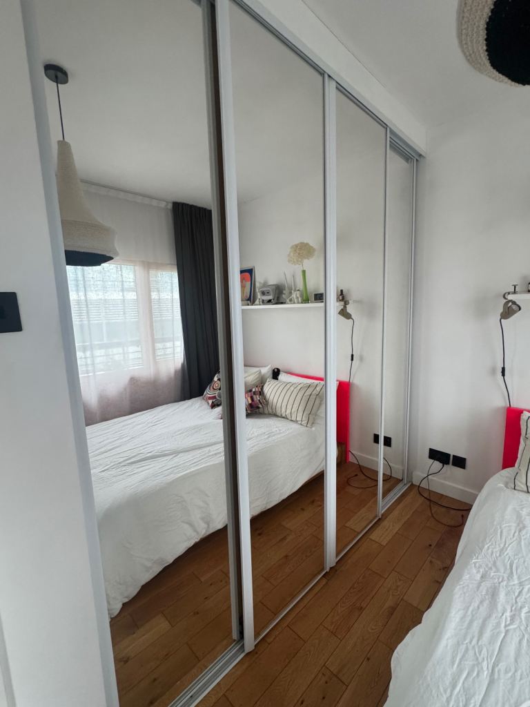 image for Mirrored Sliding Wardrobe Doors 2x Panels / 4x Doors