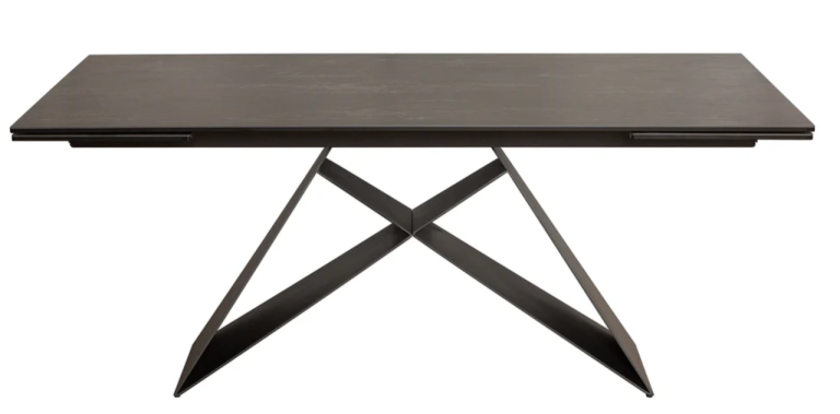 dining table extendable 180cm -220cm -260cm, metal base, ceramic top, immaculate
