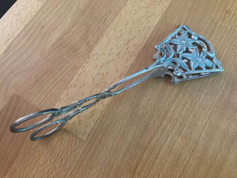 Vintage Silver Plated Food Scissors Clips, Buffet Cake Clips
