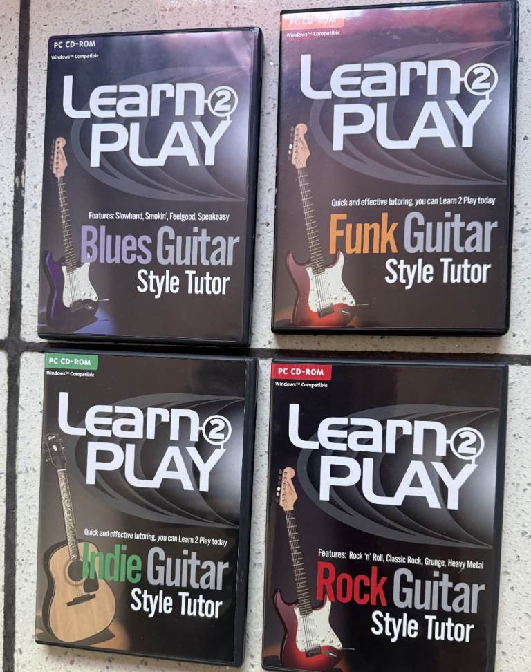 LEARN TO PLAY GUITAR TUTORIAL 4 PC/CD ROM TITLES BOXED LIKE NEW ONLY £5 CAN POST
