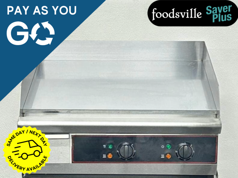PAY AS YOU GO: New Foodsville Saver Plus 610mm Countertop Chrome Top Mirror Electric Griddle 
