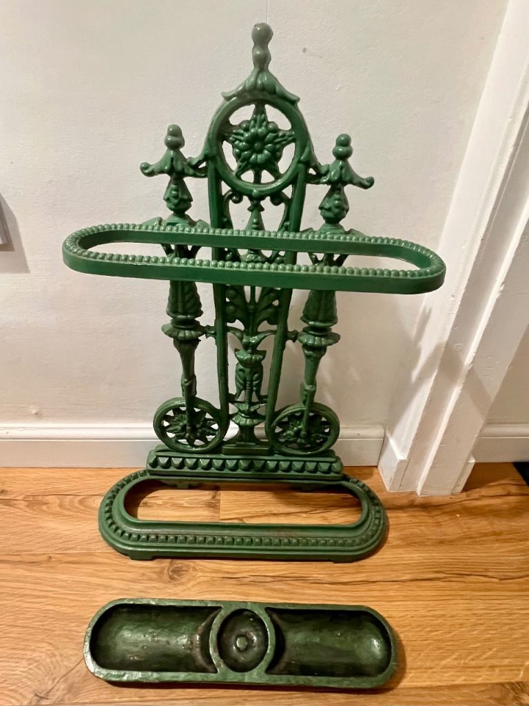 Rare Victorian Cast-Iron Umbrella & Stick Stand (c. 1880–1890)