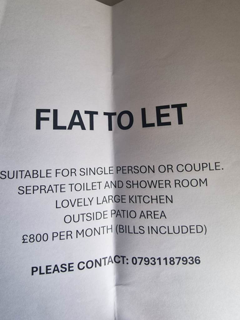 Flat to let