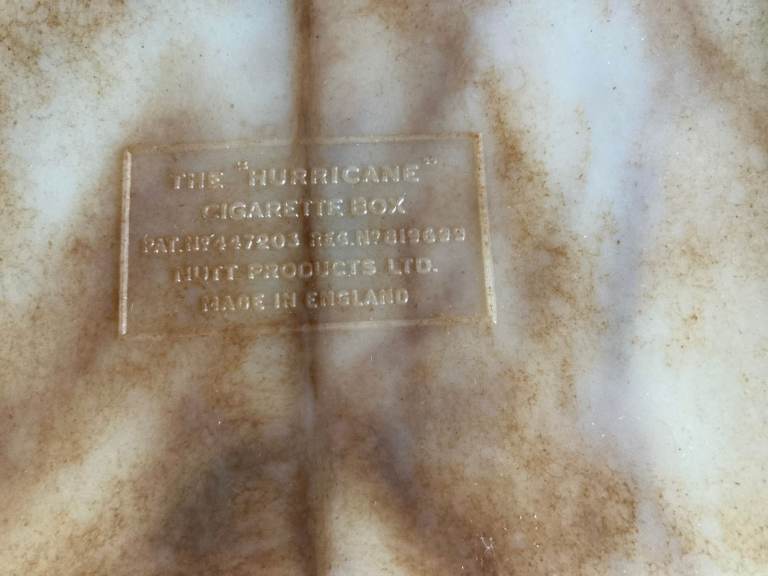 THE HURRICANE CIGARETTE BOX Nutt Products Ltd 1950s Bakelite Reasonable offers accepted
