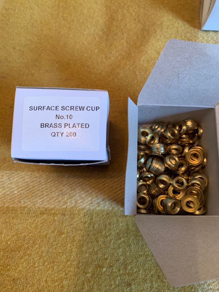 Surface Screw Cup No.10 Brass Plated Qty 200 
