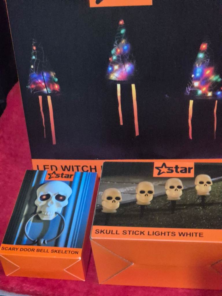 White Halloween Decorative Lights & Candle Holders Set, New